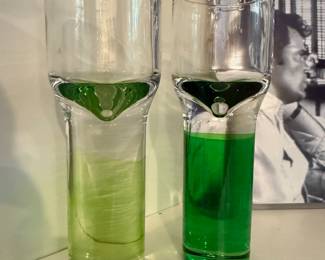 Pair of Sagaform Green Base Shot Glasses