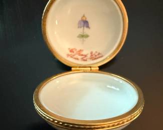 Tiffany & Co. Yellow Porcelain Trinket Box with Floral Design