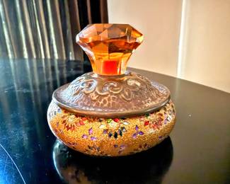 Mosaic Jeweled Gold Tone Vanity Mirror