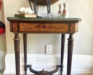 Circa 19th Century Marquetry Napoleon III Console Game Table