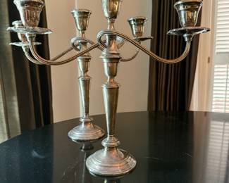Pair of Newport Silver Plate 3 Arm Candelabra Candle Stick Holder
