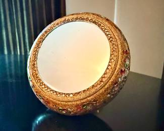 Mosaic Jeweled Gold Tone Vanity Mirror