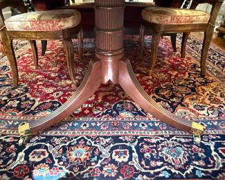 Regency Style Mahogany Swirl Dining Table with Inlaid Banding