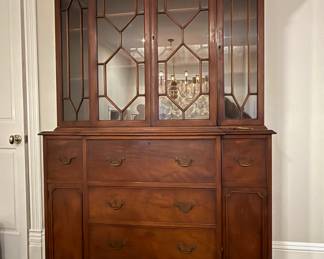 Mahogany Breakfront China Cabinet