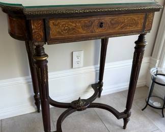 Circa 19th Century Marquetry Napoleon III Console Game Table