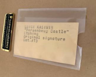 Framed & Matted Etching "Persenbeug Castle, Austria" by Luigi Kasimir