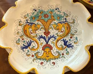 Hand Painted Italian Pottery Serving Bowl