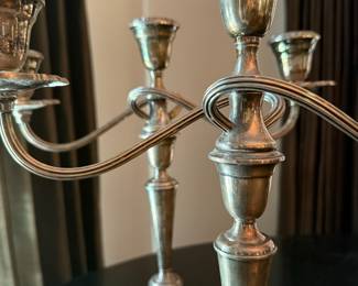 Pair of Newport Silver Plate 3 Arm Candelabra Candle Stick Holder