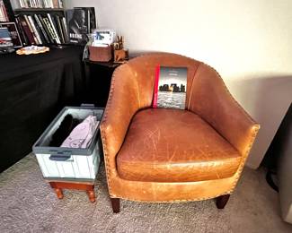 Arhaus Furniture Camel Brown Leather Giles Chair