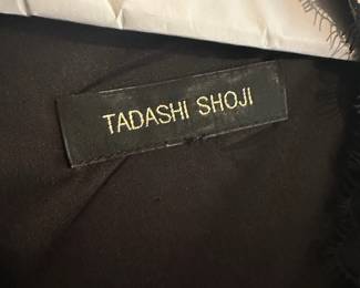Tadashi Shoji Black & Tan Dress with Lace Overlay
