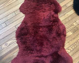 Overland Red Sheepskin Fur Rug