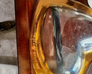 Circa 2000 Art Glass Heart Shaped Dish – Signed Annie Glass
