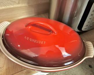 Le Creuset Red Stoneware Casserole Dish