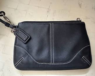 Coach Black Leather Wristlet Wallet