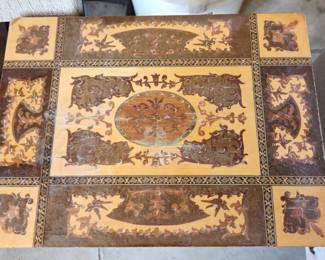 antique inlay wood side table