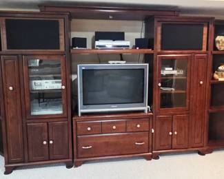 wooden large entertainment unit, pieces can be sold individually