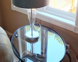 glass top side table