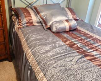 wood and metal bedframe