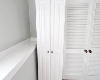 white storage cabinet