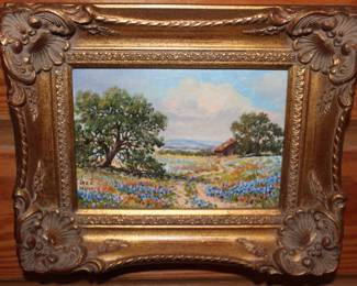 Inez Wallace Blue Bonnets painting on canvas 