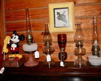Vintage Oil Lamps MM phone first of series with rotary dial 