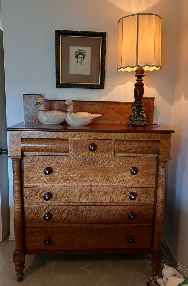 antique Bird's Eye Maple dresser