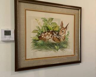 GREER wildlife artist, framed fawn and more