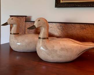 Maitland Smith tessellated brass ducks