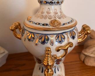 hand painted, USSR, replica samovar urn