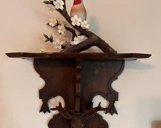 German, beautifully carved stag sconce