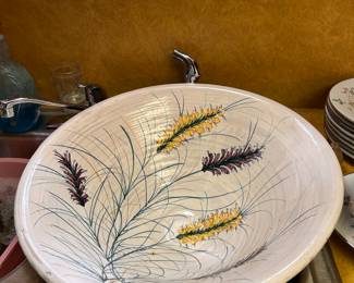 large hand painted bowl