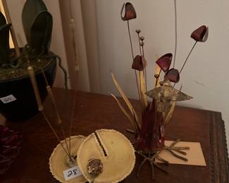70's delicate bronze sculptures