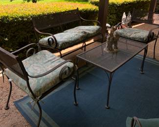 VINTAGE WROUGHT IRON PATIO FURNITURE