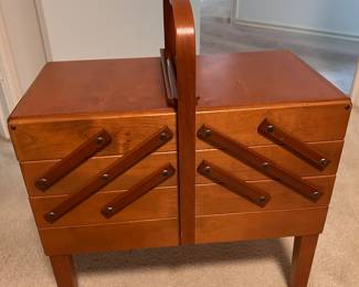 mid century STROMMEN BRUK HAMAR sewing box made in Norway. Special!