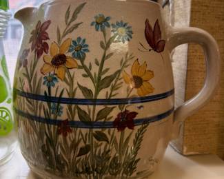 hand painted crockery pitcher