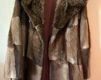 Muskrat fur with beaver collar
