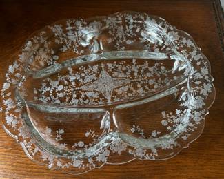 Fostoria "Chintz" relish platter, STUNNING!!!