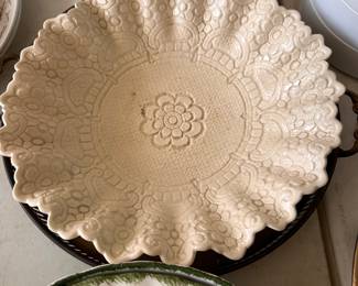 LACE OVER CLAY DISH