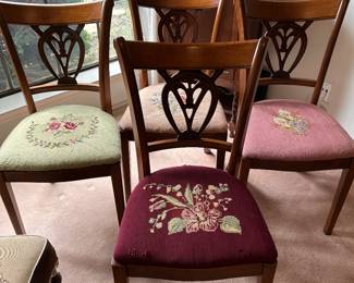 needlepoint seat chairs