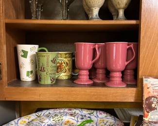pink HALL vintage mugs, more