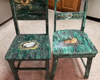 painted chairs, unique