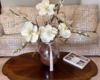 LANE ANTIQUE COFFEE TABLE WITH BRASS FEET