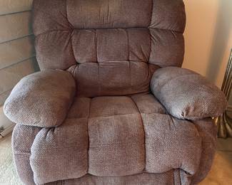 gray over-stuffed rocker/recliner