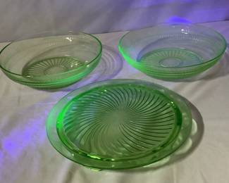 Uranium Glass Serving Pieces