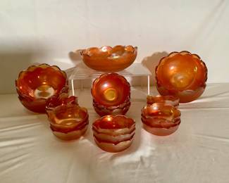 Scalloped Carnival Glass Bowls