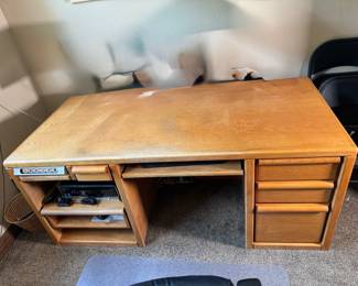 Oak Office Desk, Chair
