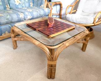 Rattan coffee table by Typhoon-Philippines and wood chess set