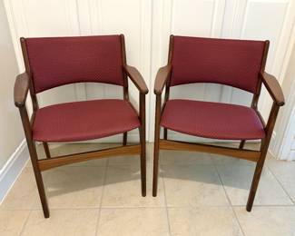 Pair of teak side chairs-Denmark