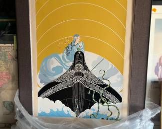 Erte "Surprises of the Sea" Original Lithograph Matted Number 163 of 300 W/ COA