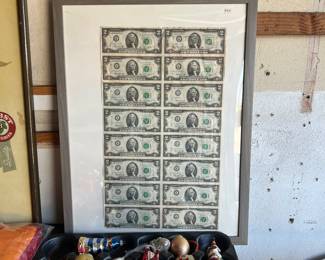 1976 uncut sheet of 2 dollar bills